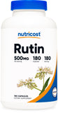 Nutricost envase frontal de Rutin mostrando etiqueta y dosis clara