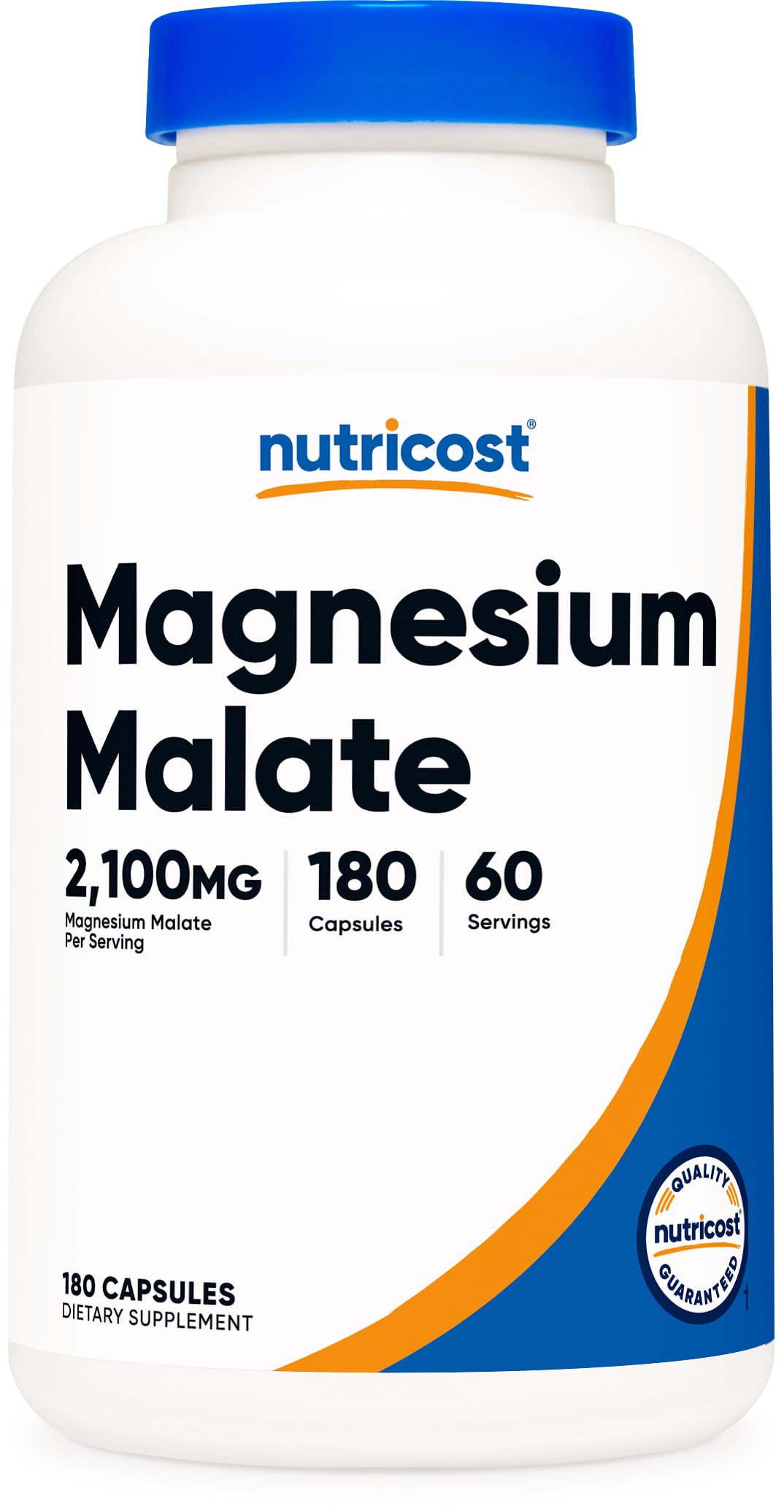 Nutricost frasco frontal mostrando 180 cápsulas y facilidad de almacenamiento
