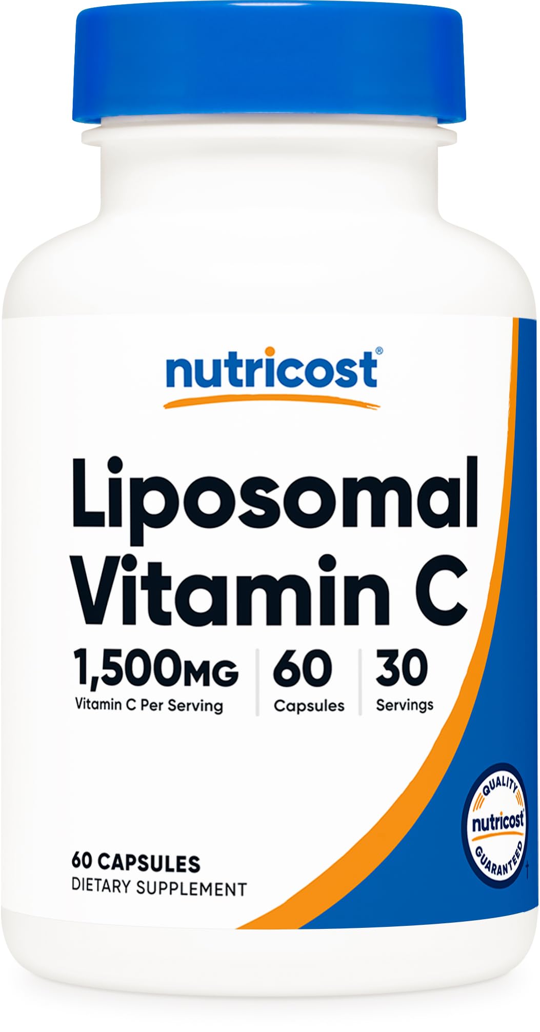 Nutricost vista frontal del frasco mostrando la etiqueta y beneficio de alta absorción