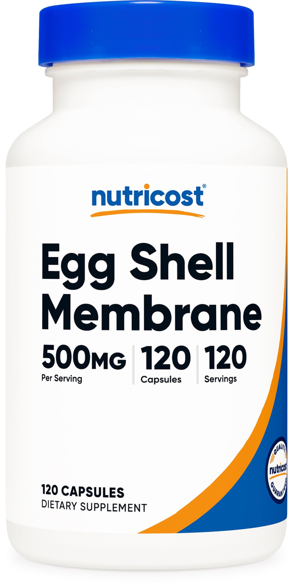 Nutricost frasco frontal mostrando 120 cápsulas y etiqueta clara, fácil identificación
