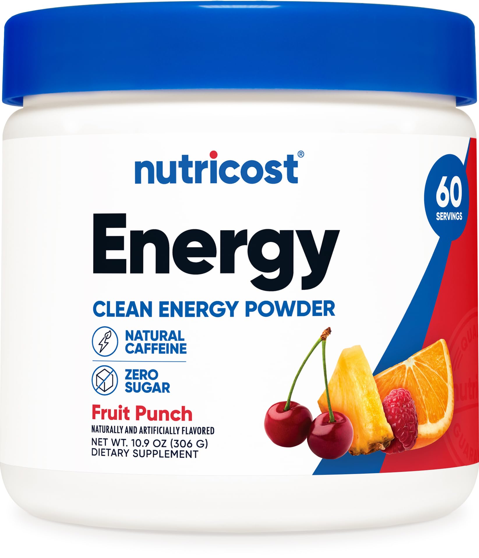 Nutricost vista frontal del envase mostrando etiqueta y beneficios