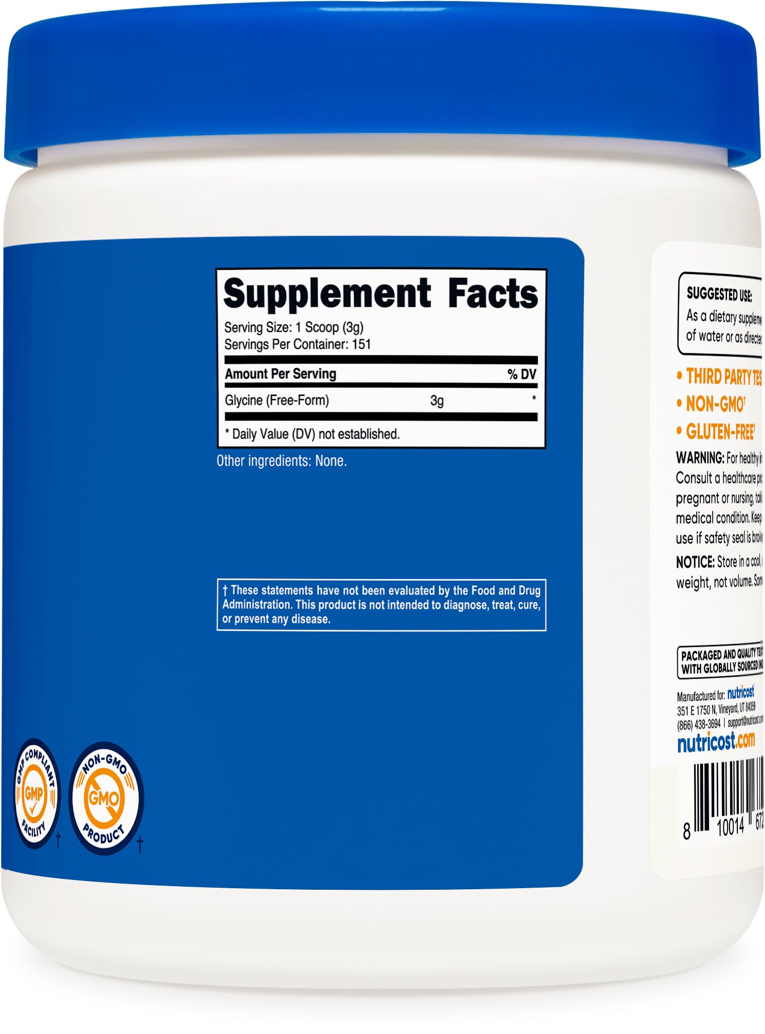 Nutricost etiqueta y certificaciones visibles para garantía de calidad