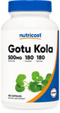Nutricost frasco frontal mostrando 180 cápsulas y beneficio de suministro prolongado