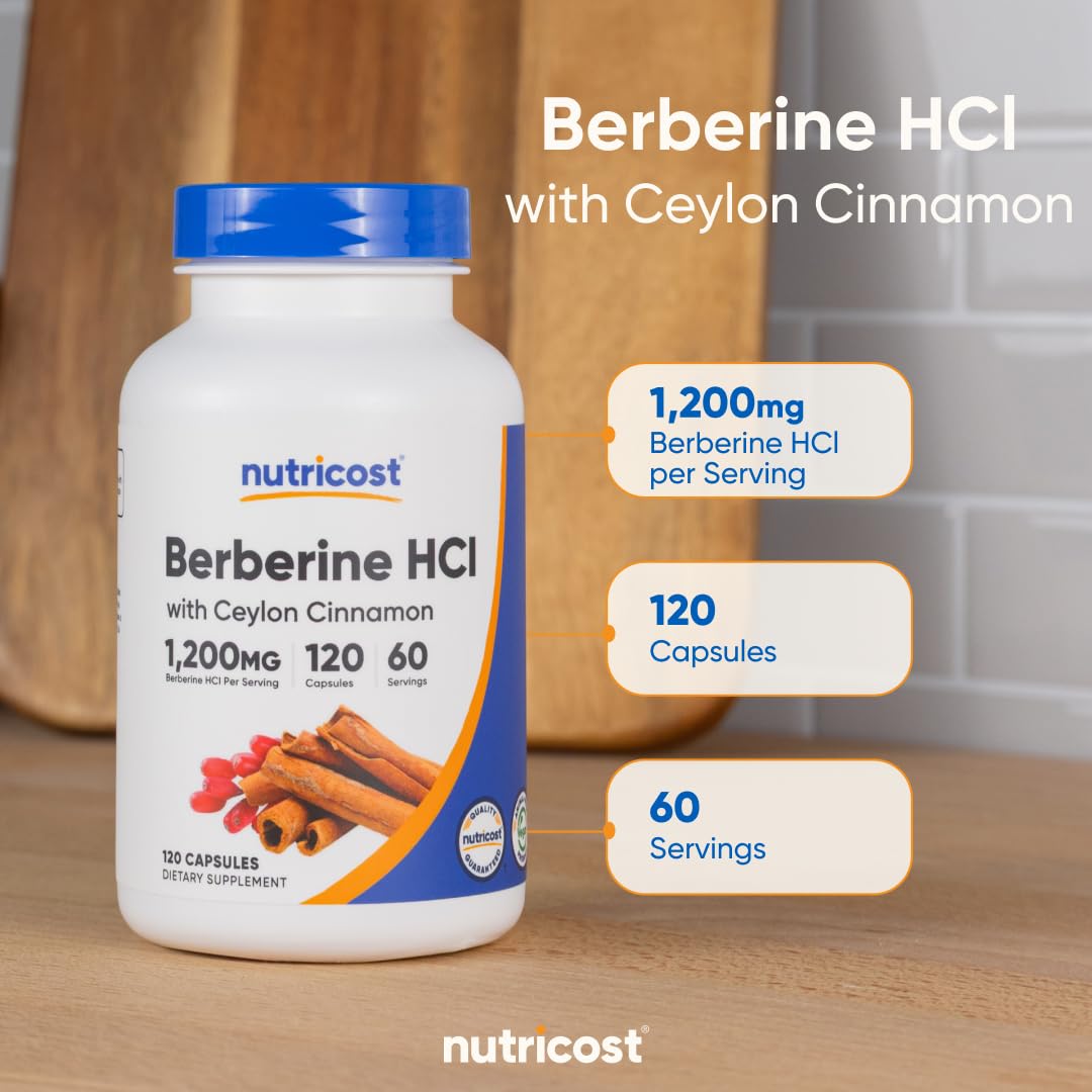 Ingredientes principales berberina y canela de Ceilán en envase Nutricost