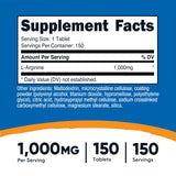 Nutricost L-Arginine detalle de tabletas comprimidas para fácil ingestión