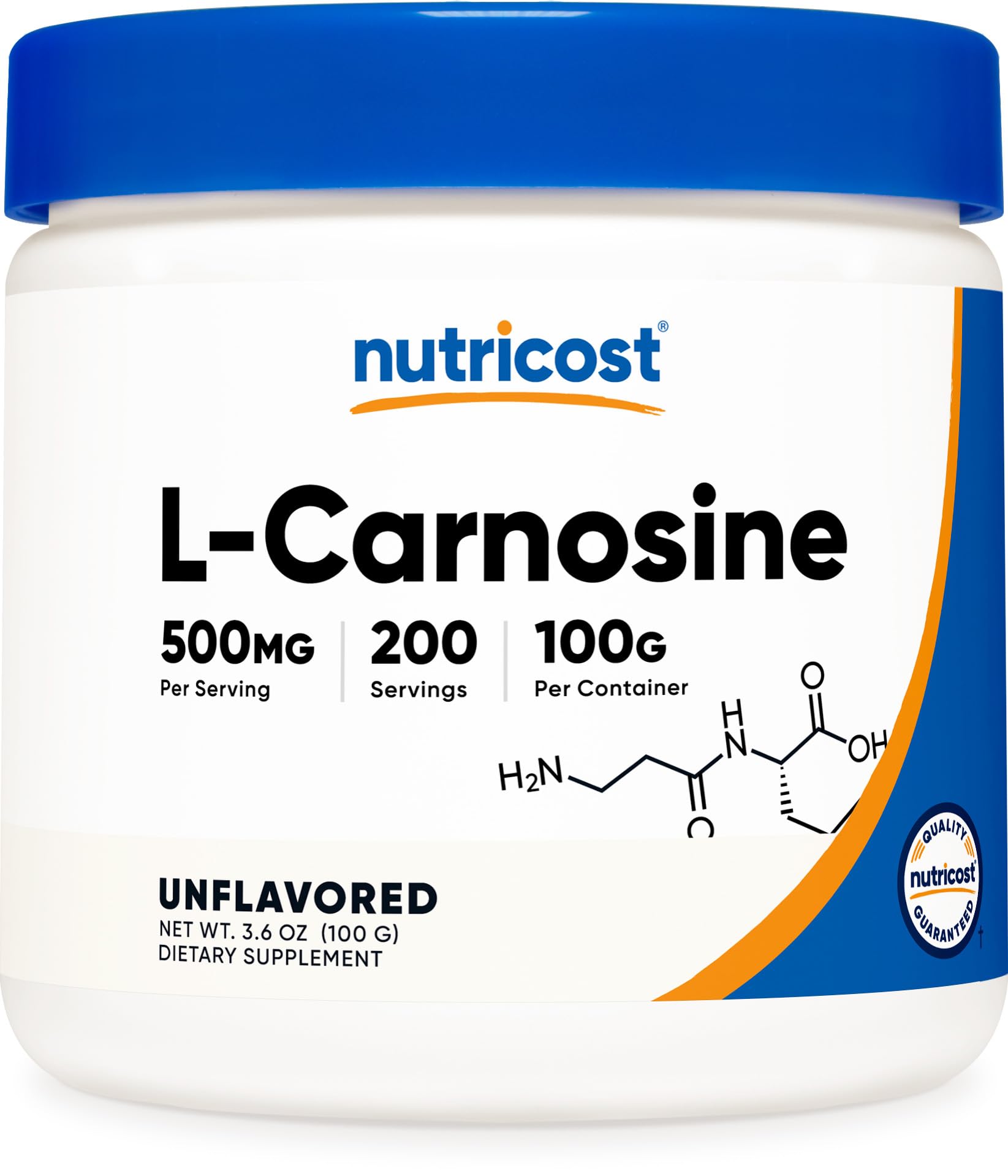 Nutricost envase frontal mostrando etiqueta clara y beneficios