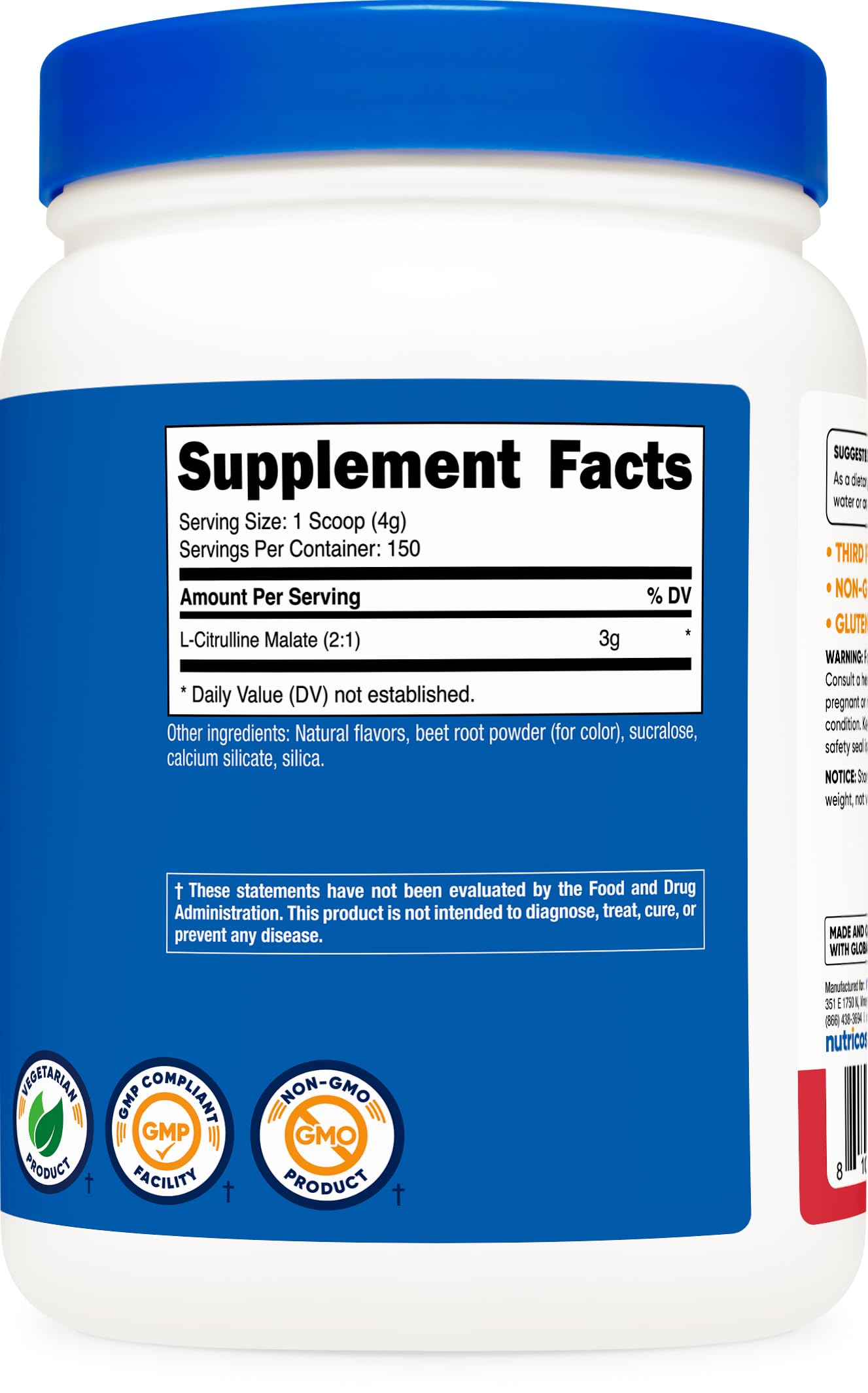 Nutricost etiqueta nutricional y certificaciones para control de calidad