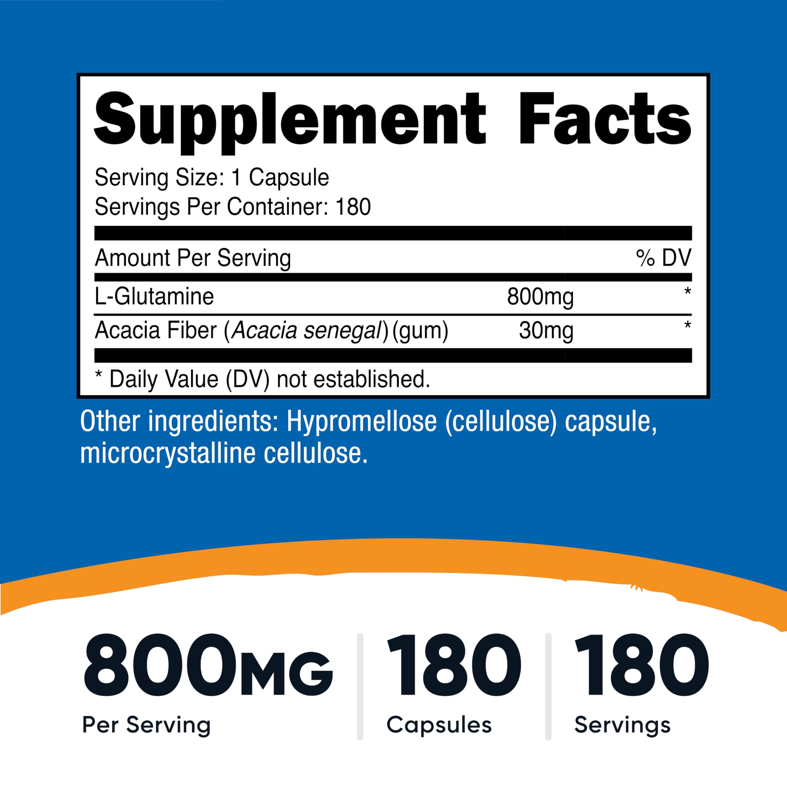 Nutricost detalle del polvo de L-glutamina para apreciar textura pura