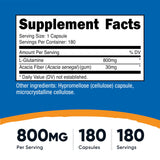 Nutricost detalle del polvo de L-glutamina para apreciar textura pura