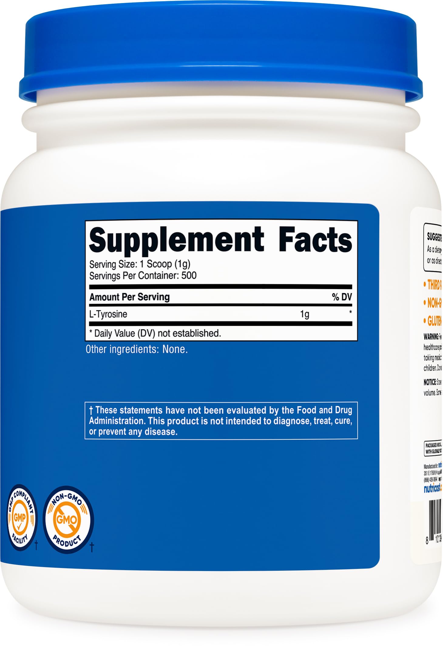 Nutricost etiqueta legible con información y certificaciones