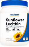 Nutricost lecitina de girasol, envase frontal, práctica presentación