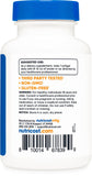 Nutricost etiqueta nutricional destacando 20 mg por cápsula y certificaciones