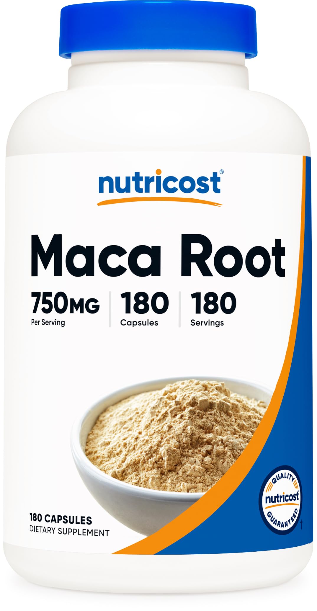 Nutricost frasco frontal mostrando etiqueta y cantidad, claridad en ingredientes