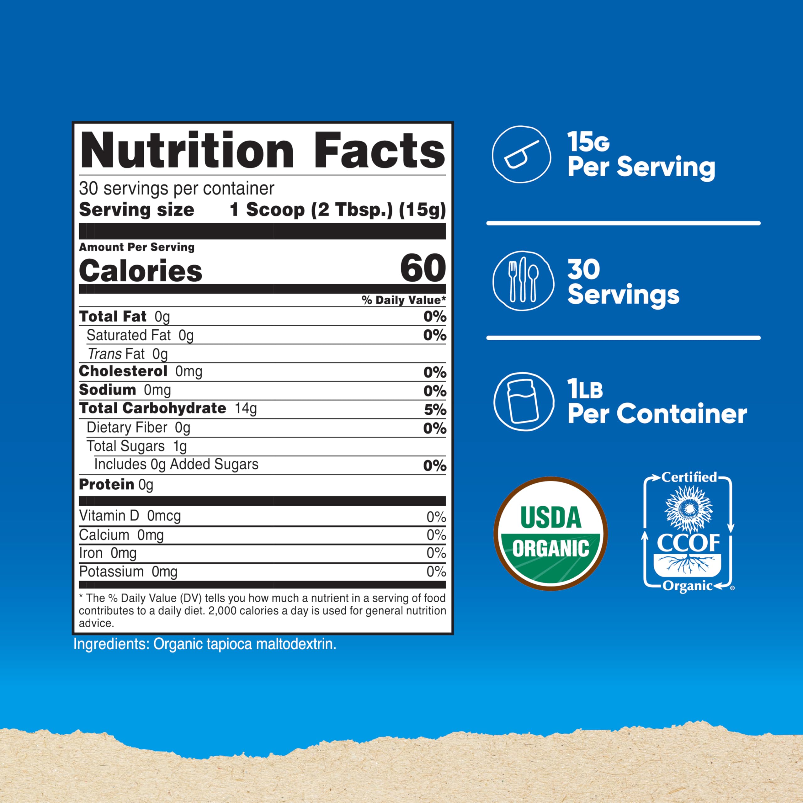 Nutricost polvo fino de maltodextrina textura fácil de mezclar y digerir