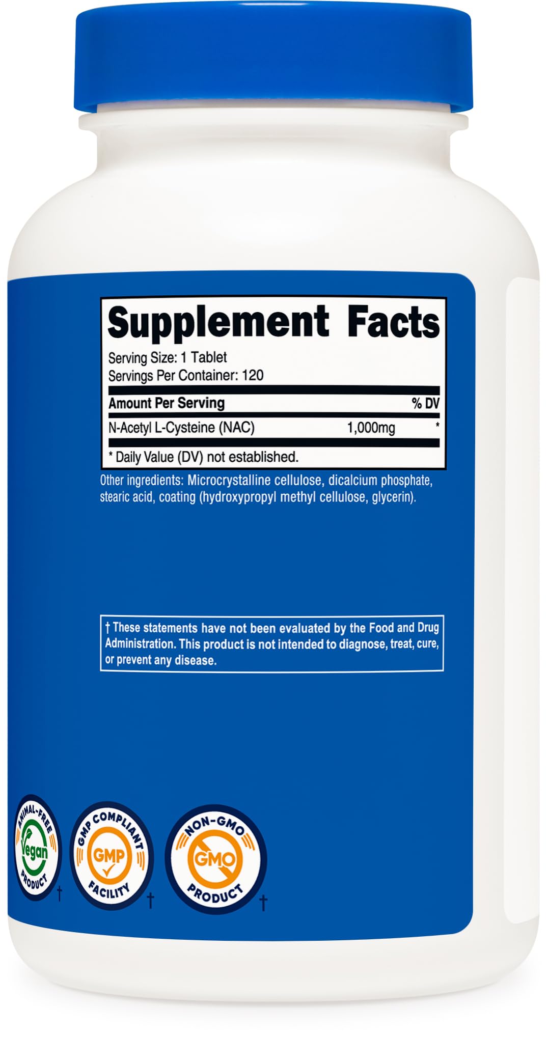 Nutricost etiqueta nutricional y certificaciones NSF/GMP visible para confianza