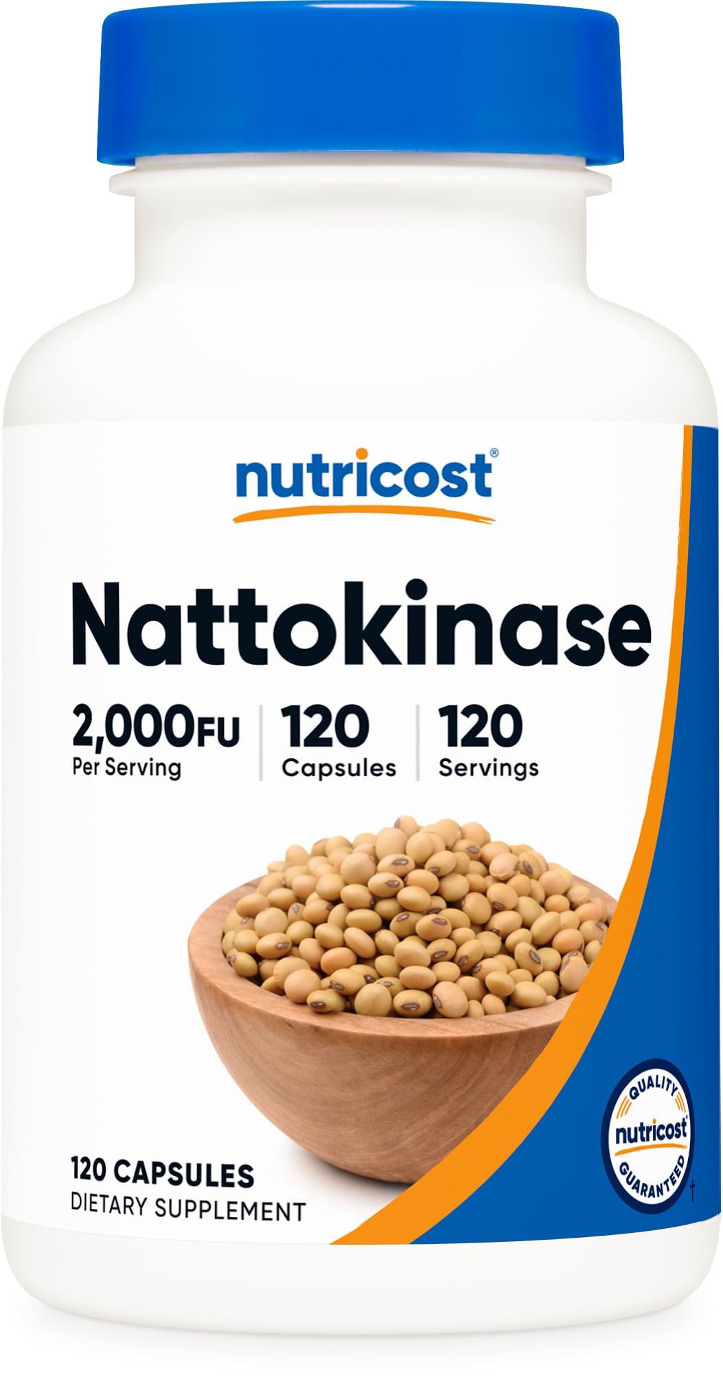 Nutricost frasco frontal mostrando etiqueta y beneficios claros