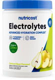 Nutricost frasco frontal Orchard Blast mostrando etiqueta y beneficios