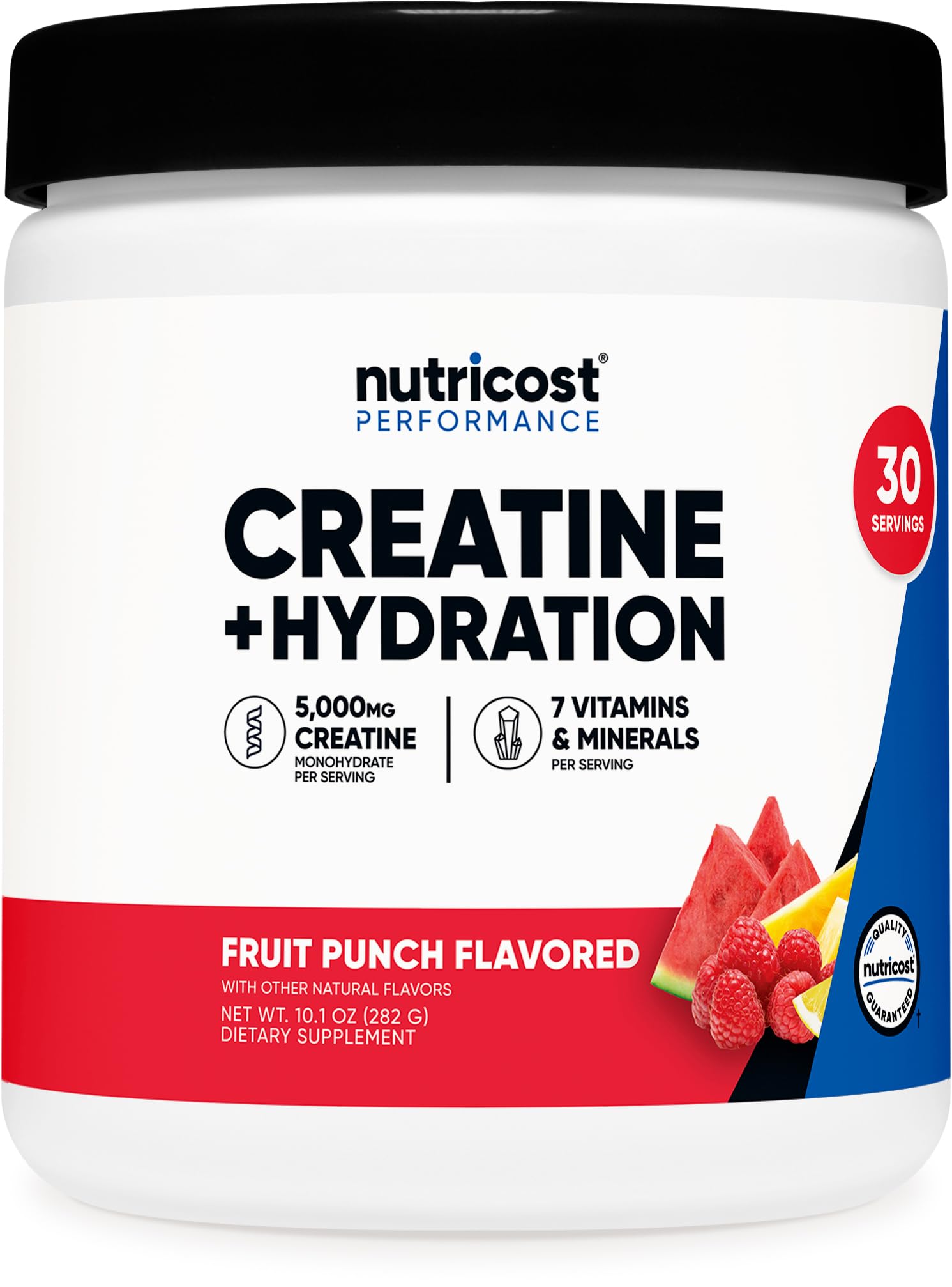Nutricost envase frontal Fruit Punch mostrando etiqueta y beneficios claros
