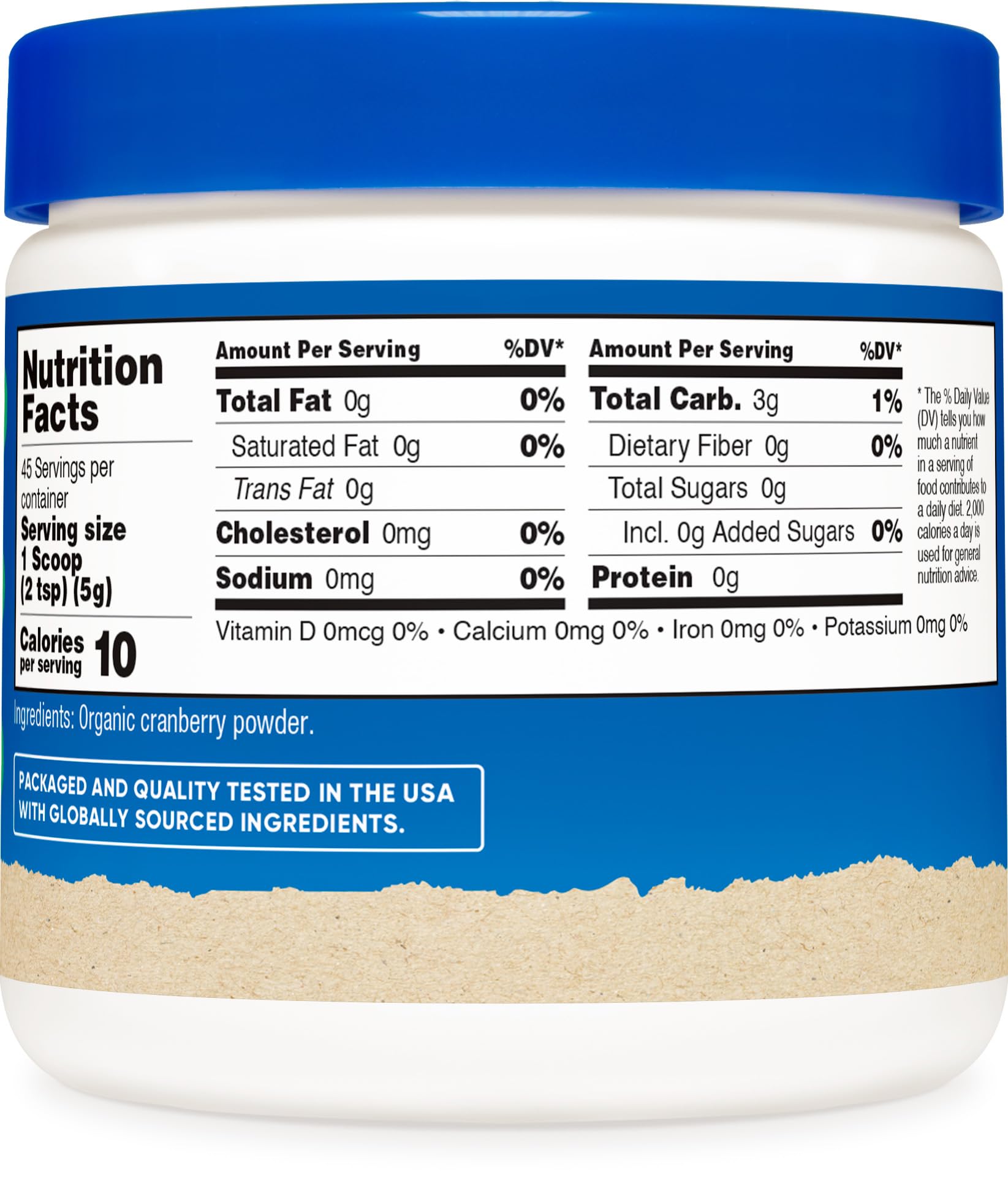 Nutricost etiqueta con certificaciones NSF, orgánico, sin gluten y Non GMO
