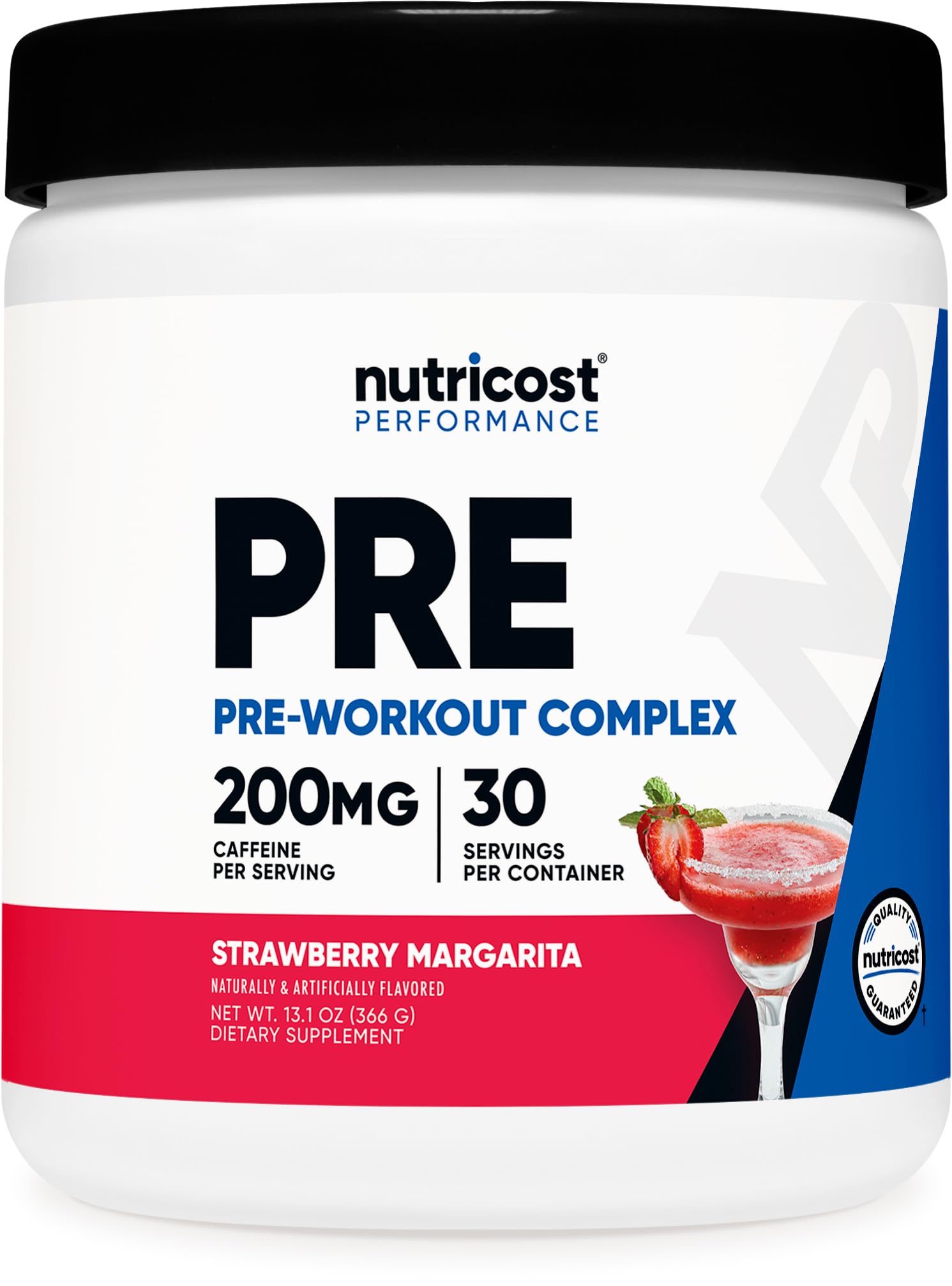 Nutricost empaque frontal fresa margarita mostrando etiqueta y beneficios