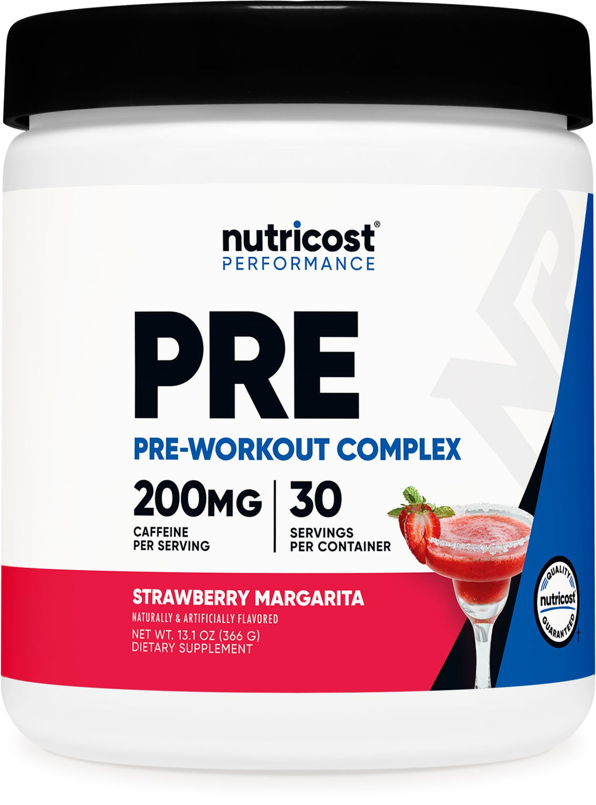 Nutricost empaque frontal fresa margarita mostrando etiqueta y beneficios