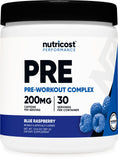 Nutricost envase frontal blue raspberry mostrando ventaja energizante