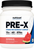 Nutricost bote frontal mostrando marca y beneficio de energía