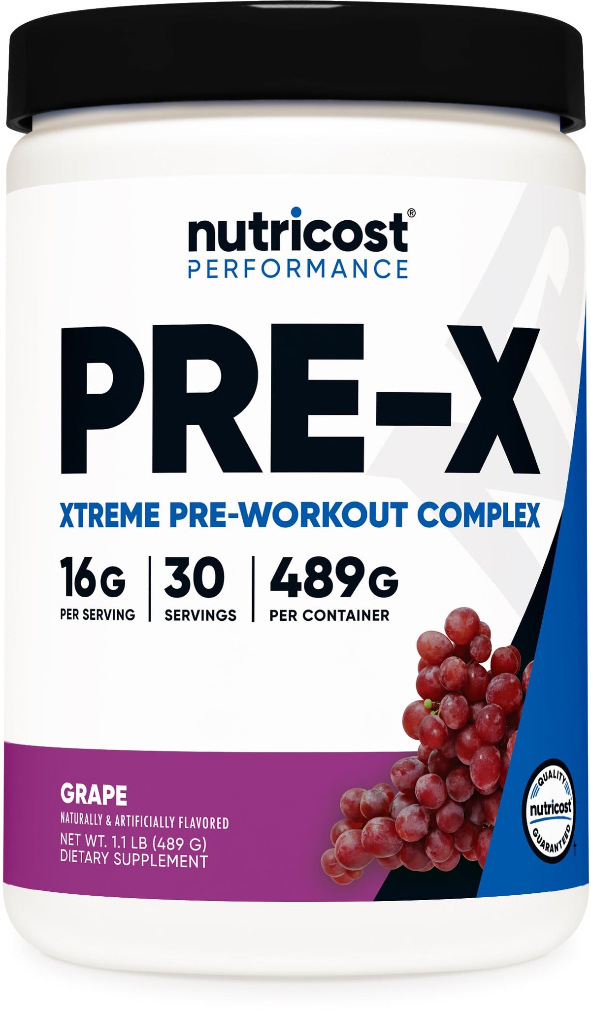 Nutricost frasco frontal uva mostrando envase y servicios