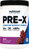 Nutricost frasco frontal uva mostrando envase y servicios