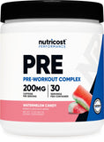 Nutricost frente del envase mostrando diseño y sabor Watermelon Candy, facilita elección