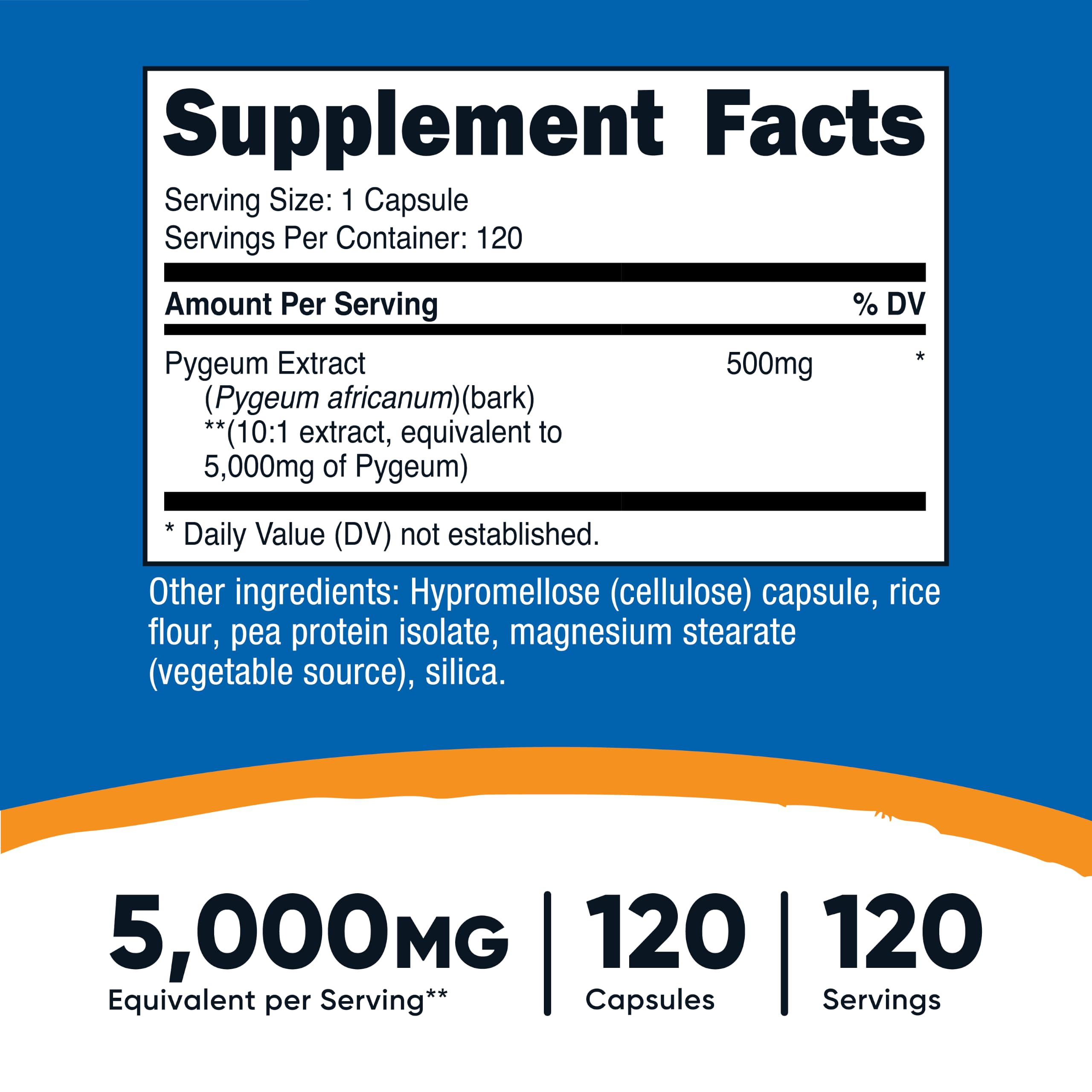 Nutricost enfoque en etiqueta con información de 500 mg y 10:1