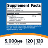 Nutricost enfoque en etiqueta con información de 500 mg y 10:1