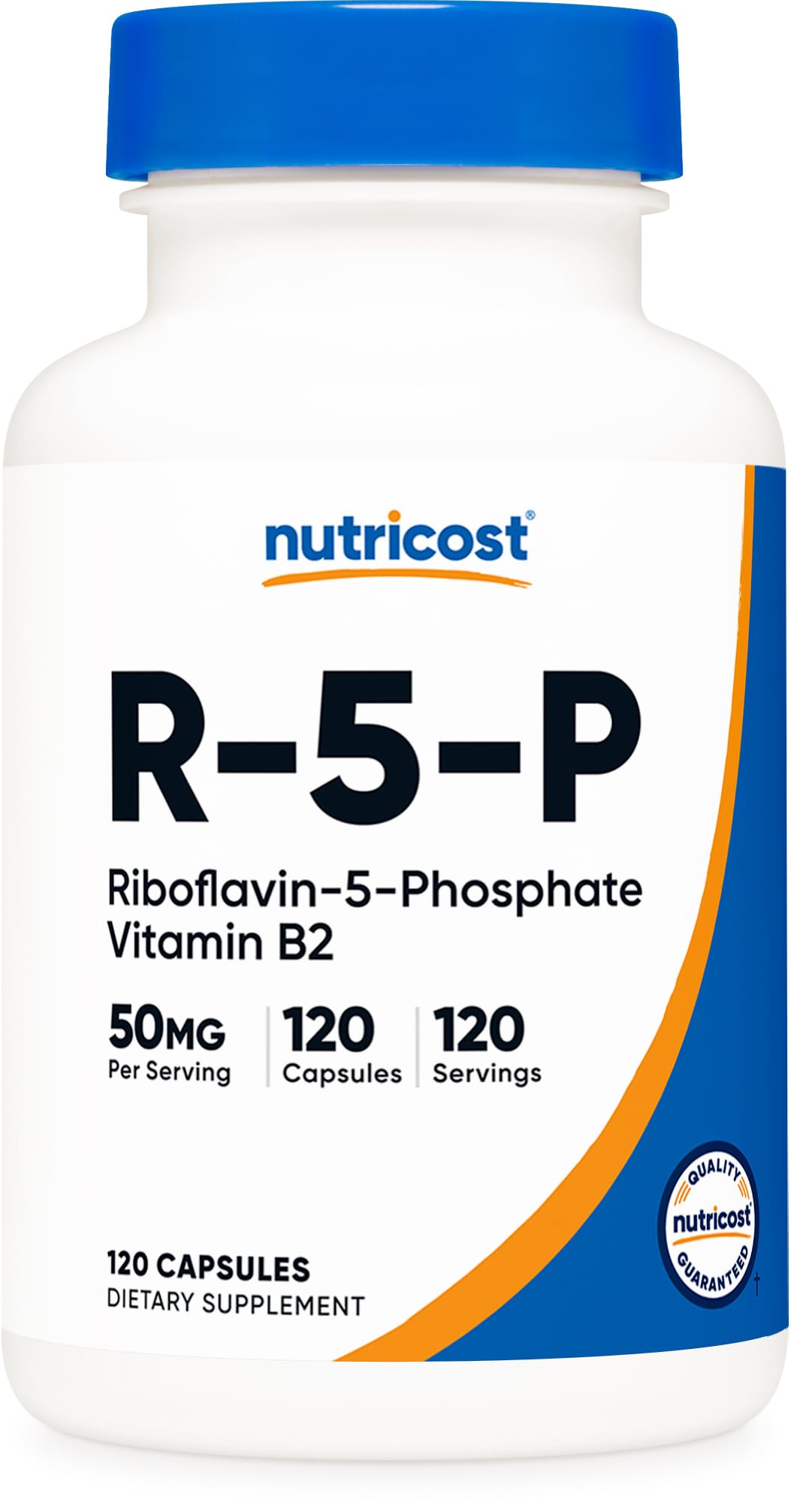Nutricost frasco frontal mostrando 120 cápsulas y dosis clara