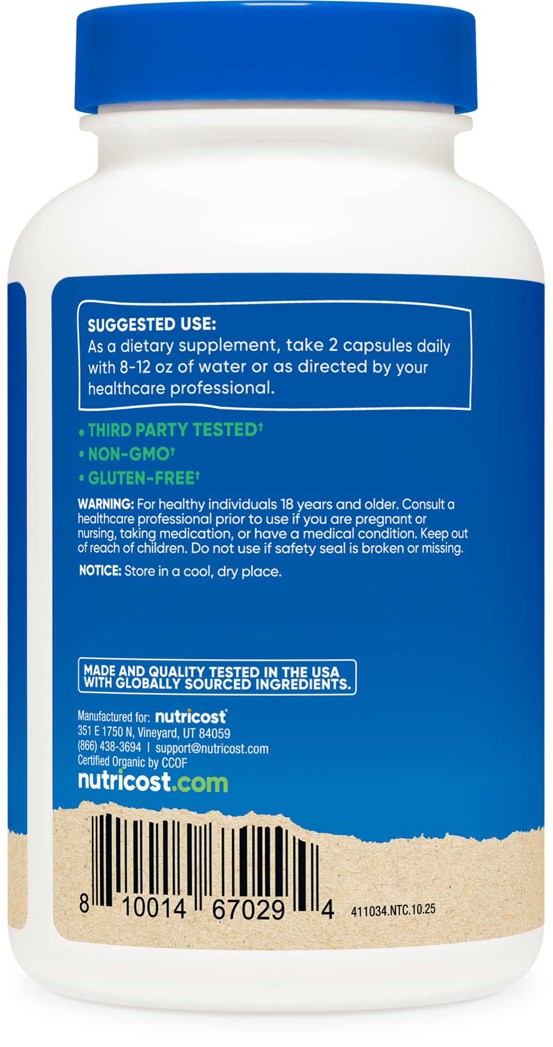 Nutricost polvo de reishi en primer plano para apreciar textura pura