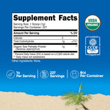 Nutricost textura del polvo de Saw Palmetto en detalle, fácil de mezclar