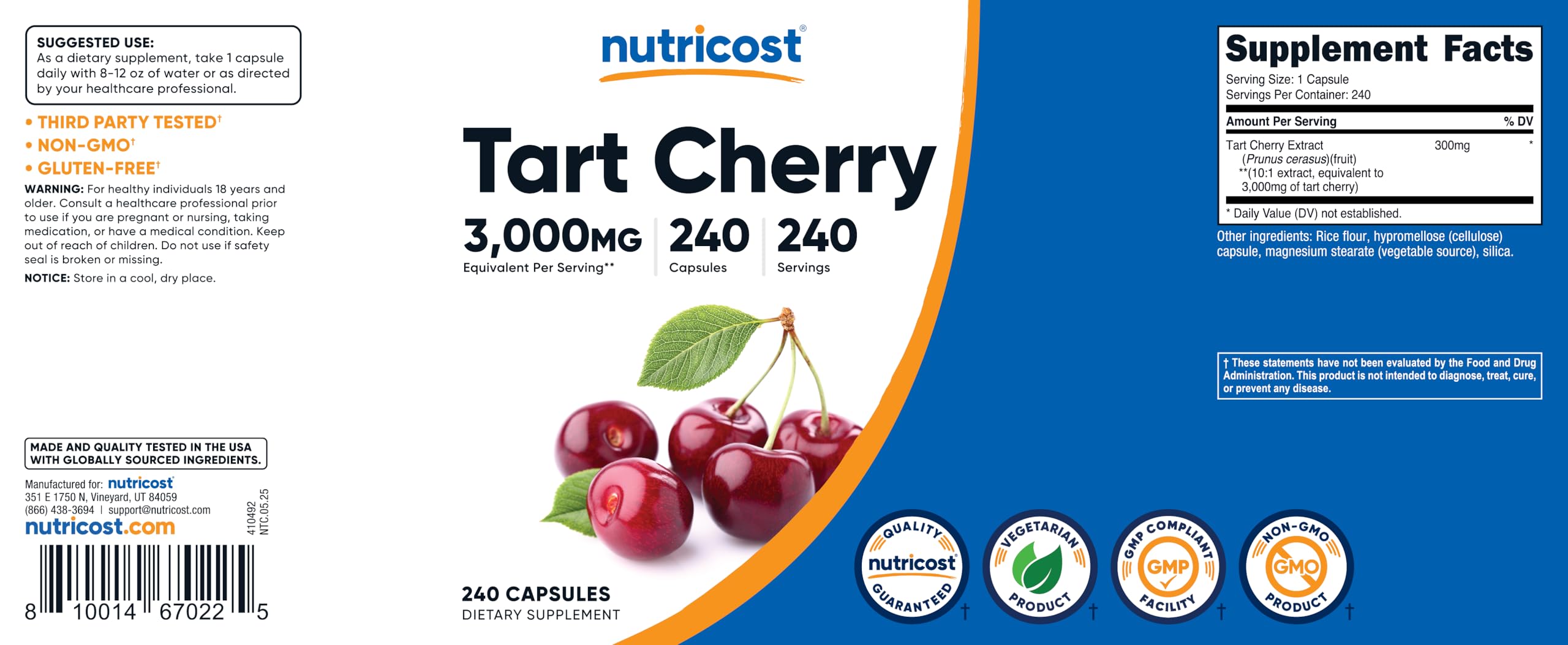 Nutricost producto en mesa junto a elementos saludables para estilo de vida