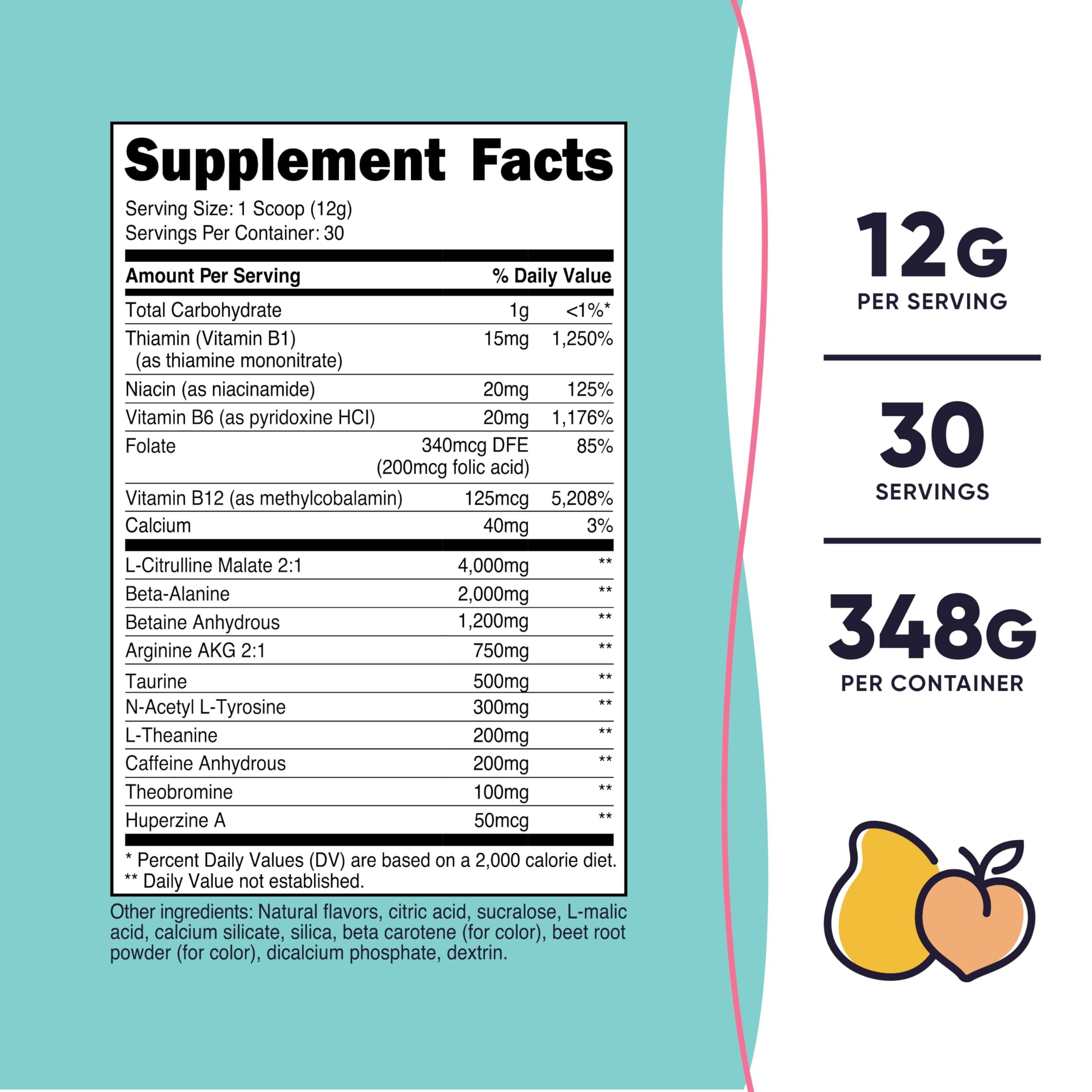 Nutricost textura del polvo Peach Mango en primer plano, fácil disolución