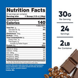 Nutricost textura del polvo mocha en primer plano para mezcla homogénea