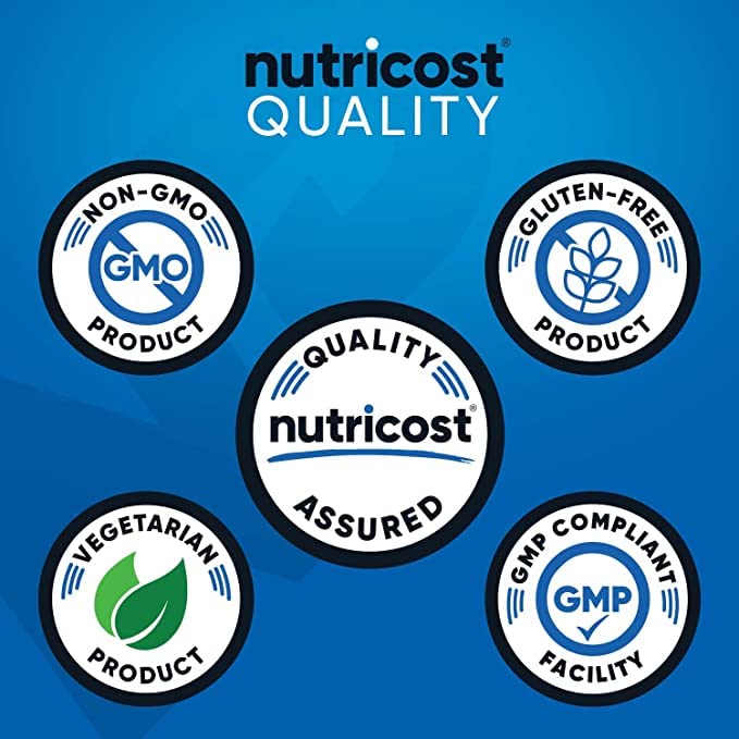 Nutricost detalle del polvo/ingrediente ilustrando pureza y control