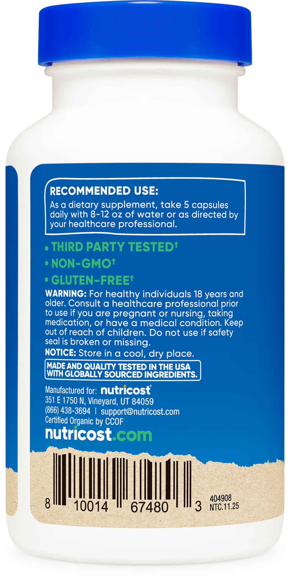 Nutricost primer plano de polvo de psyllium y achicoria, textura natural