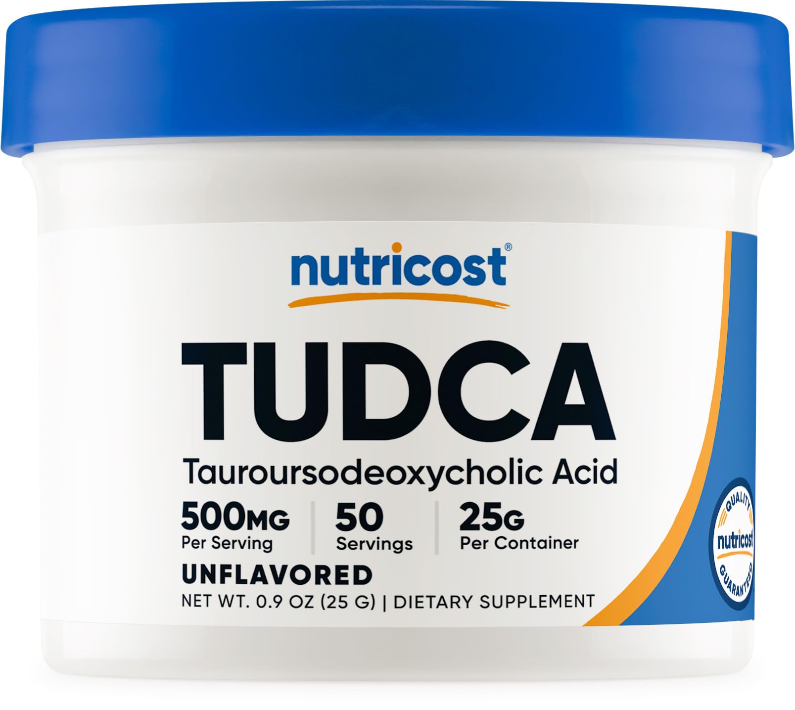 Nutricost Tudca polvo frontal mostrando envase y cantidad, confianza de marca