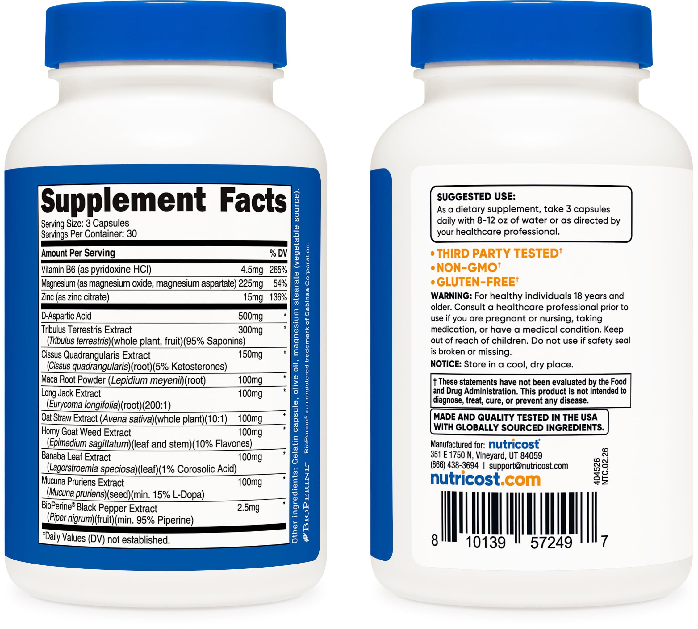 Nutricost frasco en entorno de rutina diaria junto a otras vitaminas