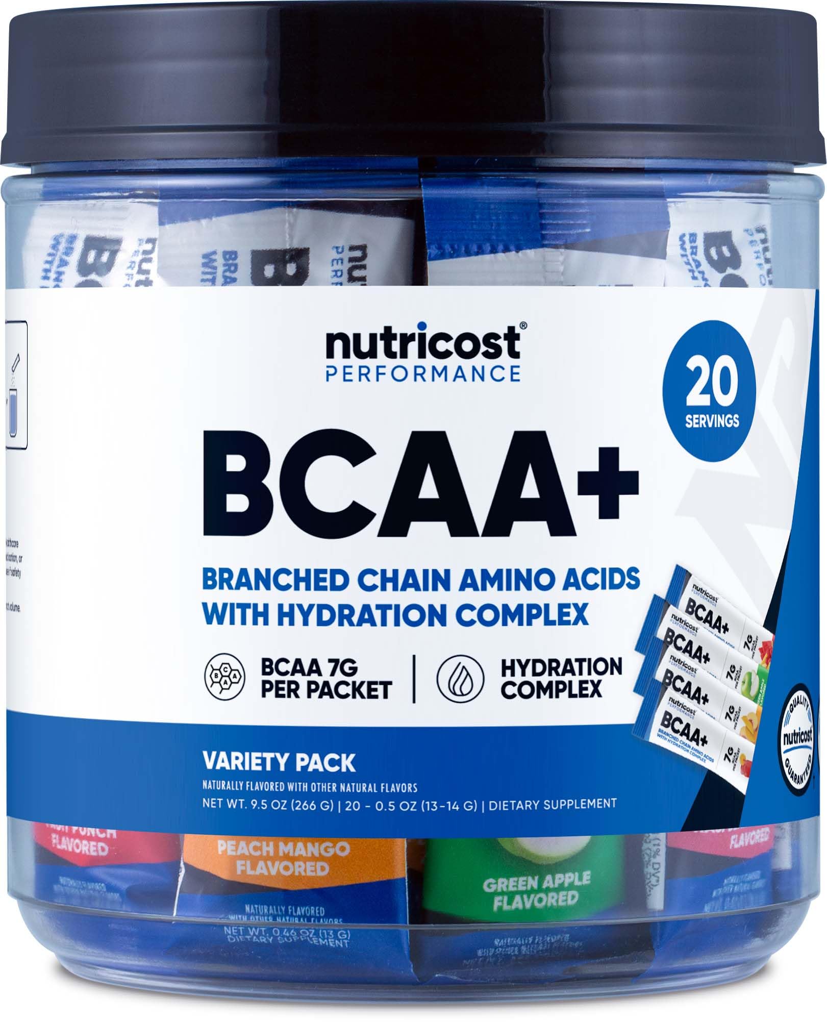 Nutricost empaque frontal del Variety Pack mostrando conveniencia y sabores