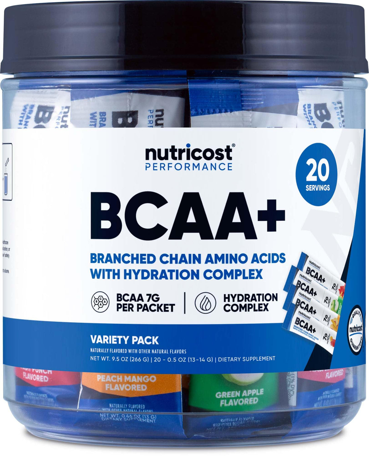 Nutricost empaque frontal del Variety Pack mostrando conveniencia y sabores