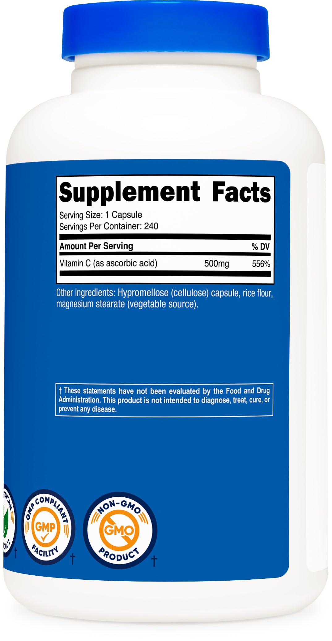 Nutricost etiqueta con información nutricional y certificaciones de calidad