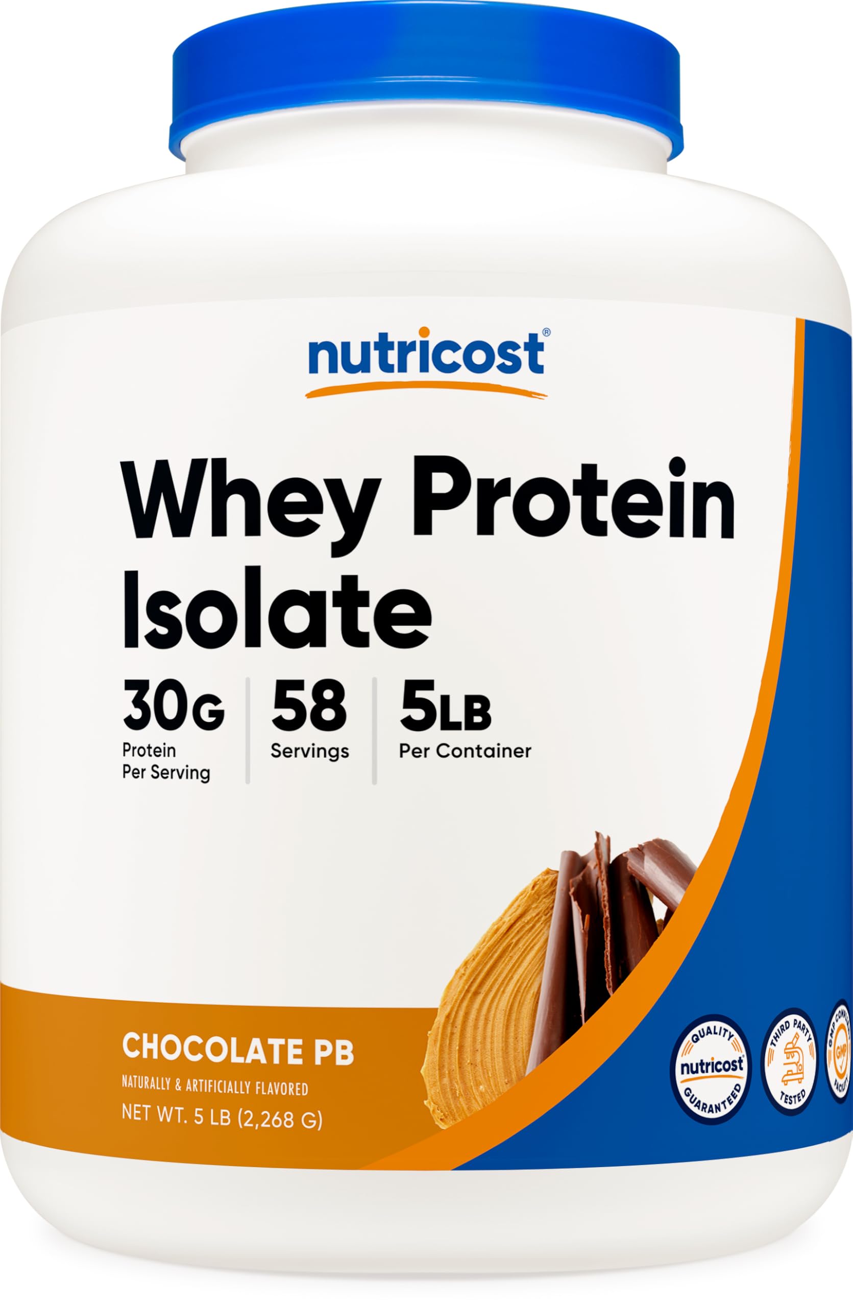 Nutricost envase frontal 5LB mostrando etiqueta y sabor