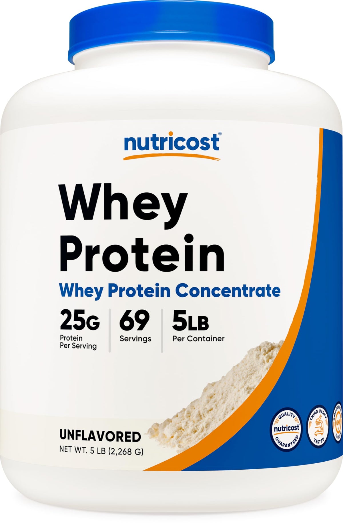 Nutricost envase frontal mostrando 5 LB y pureza