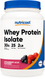 Nutricost envase frontal sabor Strawberry Acai que muestra claridad de marca y tamaño