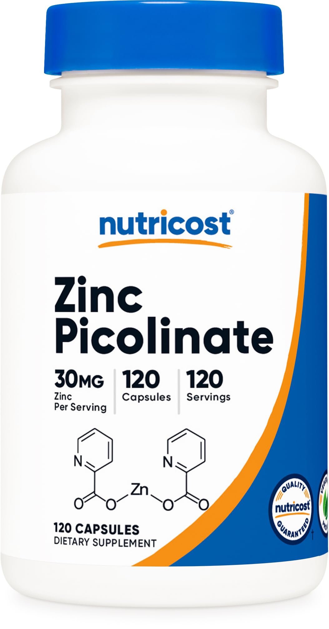 Nutricost frasco frontal mostrando etiqueta clara y beneficios