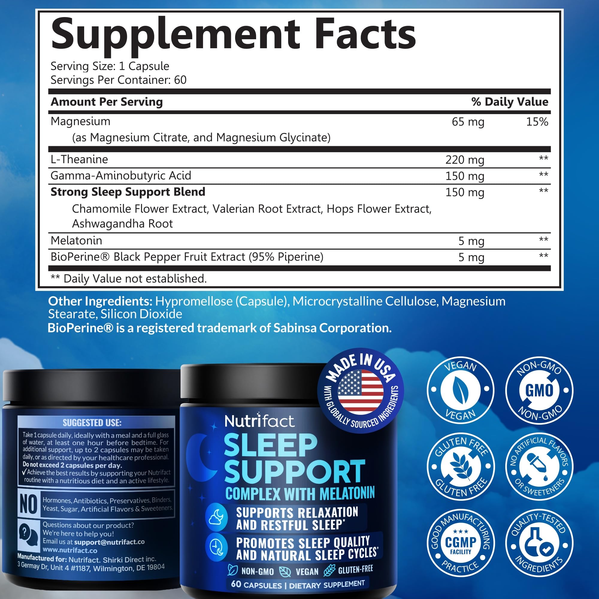 NutriFact ingredientes activos organizados para visualizar mezcla equilibrada